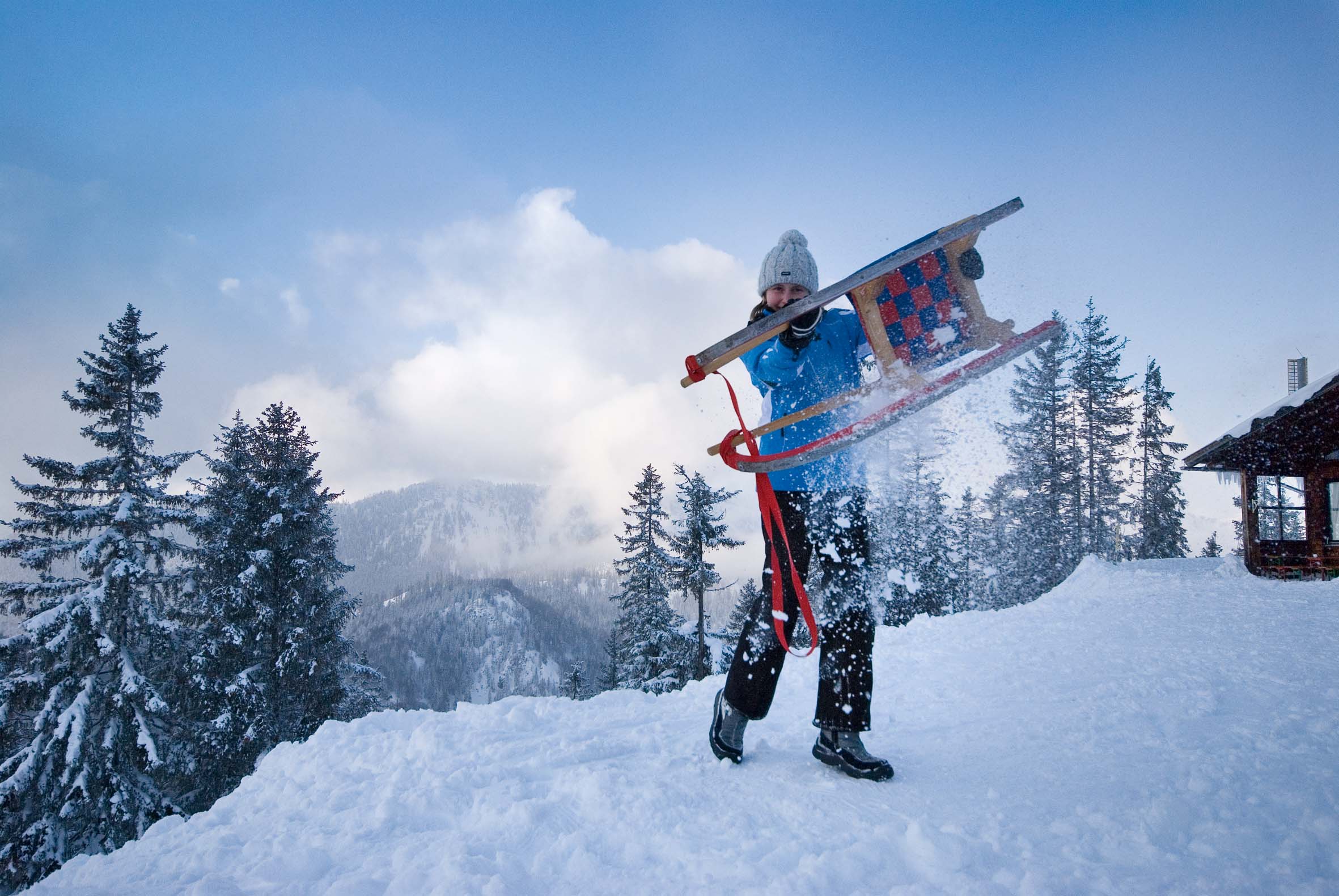 Urlaub in Berchtesgaden: Eine Schlittenfahrt vom Hochschwarzeck sollte unbedingt dabei sein!  Foto: (c) Berchtesgadener Land Tourismus GmbH