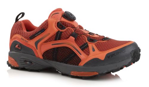 Ein oranges Trail running Wunder hit Boa disk kommt von Viking aus Norwegen. Foto: (c) Viking footwear