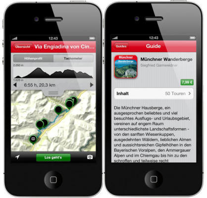 Smart wandern mit der App von Rother. Statt einem Buch ist das Handy der Wanderführer. Foto: (c) Bergverlag Rother