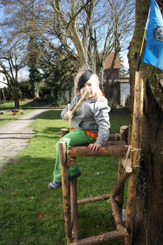 So sieht der fertige Piratenturm aus. "Leinen los ihr Landratten oder ich lasse Euch Kiel holen!" Foto:(c) Kinderoutdoor.de