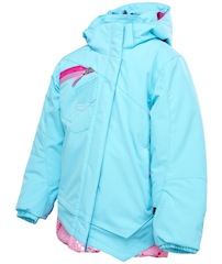 Diese Skijacke für Kinder von Spyder fällt sofort und positiv auf der Piste auf: Das Mynx Jacket. Foto: (c) Spyder