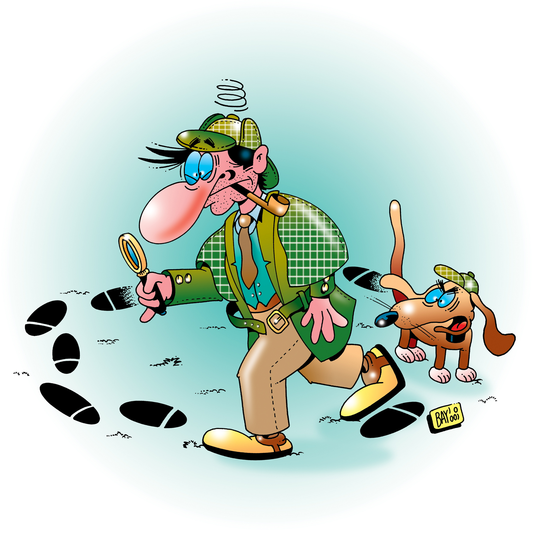 Bei der Schnitzeljagd gehen die Ermittlungen gut voran...... Illustration: (c) Stefan Bayer / pixelio.de