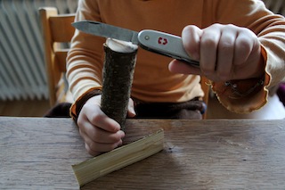 Haarspalter kennt Ihr sicher, aber Holzspalter? Spaltet das Holz in drei gleichdicke Teile. Foto: (c) Kinderoutdoor.de