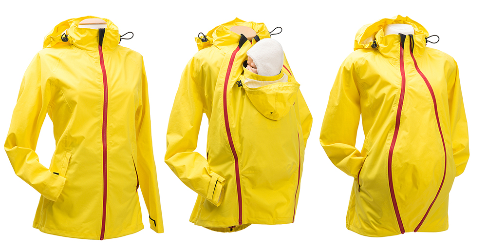 Mamalila stellt auf der ISPO eine superleichte Regenjacke für zwei vor. Foto: (c)Mamalila