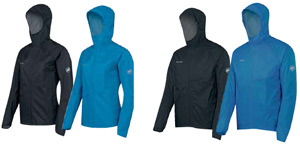 Eine Ultraleichte Schutzhülle: MAMMUT MTR 201 Rainspeed Jacket Men & Women für Trailrunning. Foto (c) Mammut