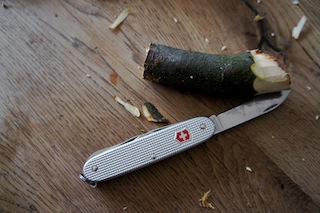 Aus diesem Stück Holz schnitzen wir einen lustigen Frühlingswichtel. Foto (c) Kinderoutdoor.de
