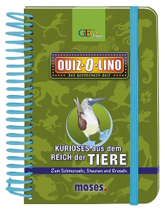 Geolino bringt ein unewöhnliches Quizbuch für Kinder heraus: Quizolino. Bis zu vier Personen, auch Erwachsene, können es spielen. Foto (c) Moses Verlag