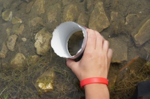 Die ersten Versuche mit der Unterwasserlupe in einer Flachwasserzone.  Foto (c) Kinderoutdoor.de