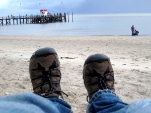 Keen Hikingschuhen machen einiges mit. So auch die Gypsum am Nordseestrand.  Foto (c) Kinderoutdoor.de