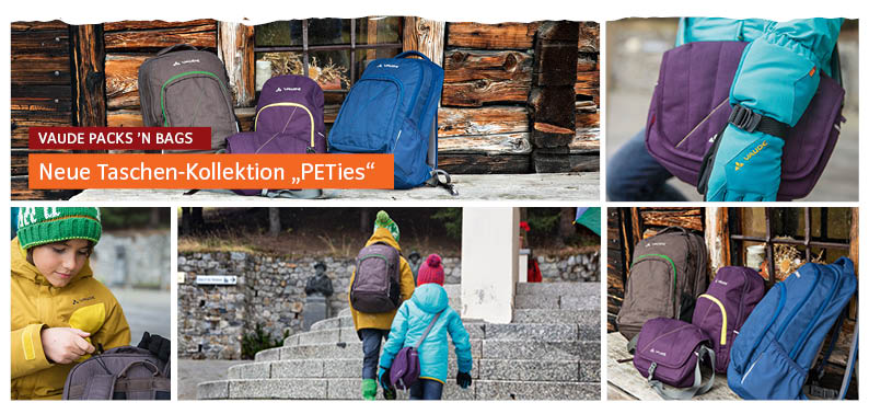 Mit vielen PET Flaschen zu Schule. Kein Problem, denn der Schulrucksack Petosas von Vaude besteht aus diesem Recyclingmaterial. foto (c) Vaude
