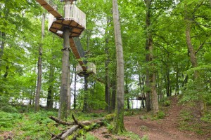 Heiße Sache! Der Kletterwald Hoherodskopf in Hessen befindet sich in einem Vulkangebiet.  Foto (c) Kletterwald Hoherodskopf