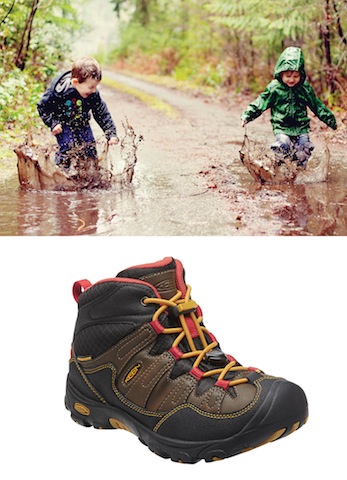 Der Keen Pagosa liebt, wie die Kinder, Pfützen und Regenwetter. Foto (c) Keen